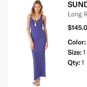 Sundry Periwinkle Women Maxi Tank Sleeveless Elastic Waist Ruched Dress Size 1